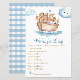 Cute Boy Noahs Ark Baby Shower Önskemål för Baby