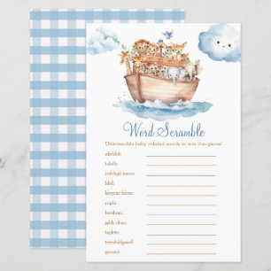 Cute Boy Noahs Ark Baby Shower Ordspridningsspel