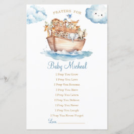 Cute Boy Noahs Ark Baby Shower Prayers för Baby