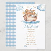 Cute Boy Noahs Ark Baby Shower Prayers för Baby