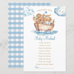 Cute Boy Noahs Ark Baby Shower Prayers för Baby