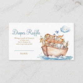 Cute Boy Noahs Ark Baby Shower Raffle Tilläggskort