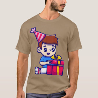 Cute Boy Open Birthday Gift T Shirt