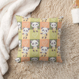Cute Boy Panda Bear Kudde