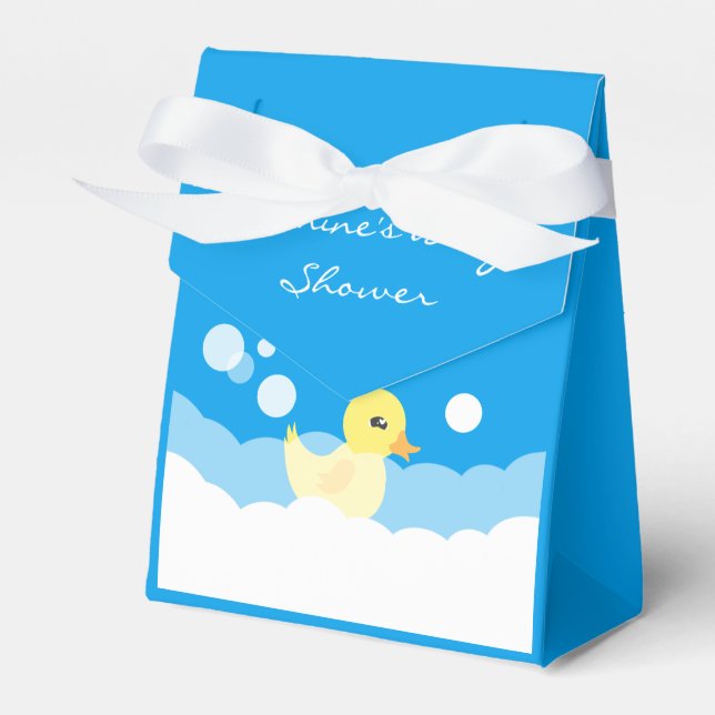 Cute Boy Rubber Ducky Baby Shower Presentaskar (Framsidan Sidan)