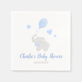 Cute Boy Shower Elephant Balloon Pappersservett