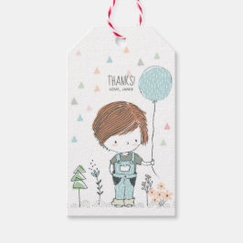 Cute Boy Småbarn Red hair Birthday Tack märkre Presentetikett