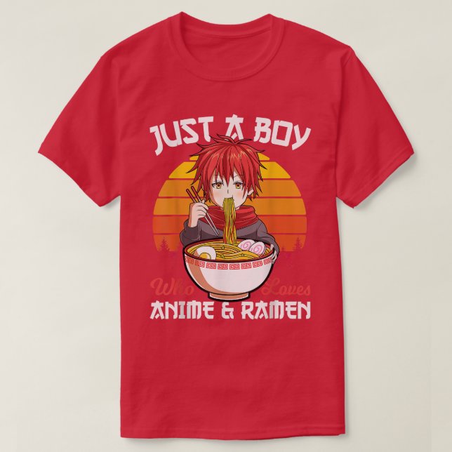 Cute Boy som Kärlek Anime och Ramen Japa T Shirt (Design framsida)