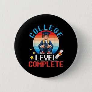 Cute Boy Studenten Gamer College Level Complete S Knapp