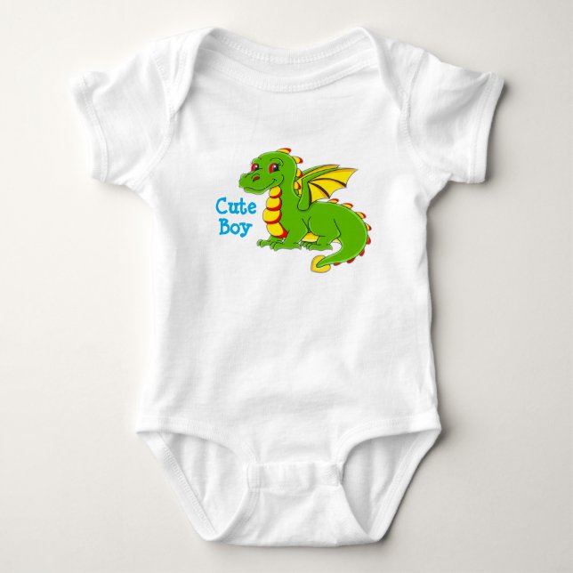 Cute Boy T-Shirt med dragon bild Baby Bodydräkt (Framsida)