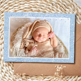 Cute BOY TACK Blue Glitter PHOTO Birance Meddelande