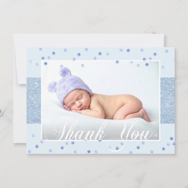 Cute BOY TACK Blue Glitter | PHOTO Meddelande (Framsida)