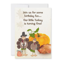 Cute Boy Turkey Thanksgiving 1:a födelsedagen