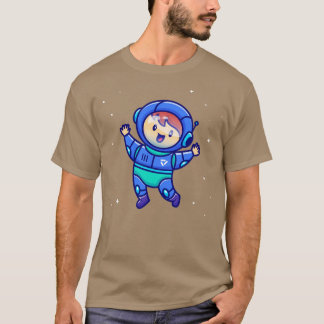 Cute Boy Wearing Astronautdress Tecknad T Shirt