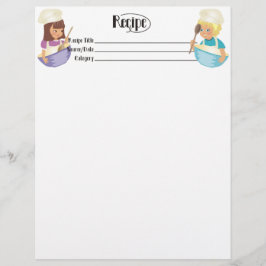 Cute boyflicka, barnvänliga recept-letterhead