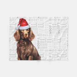 Cute Boykin Spanska Hund Jul Helgdag Fleecefilt