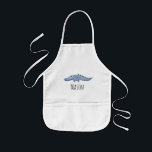 Cute Boy's Blue Watercolor Crocodile Safari Namn Barnförkläde<br><div class="desc">Den här söta barnens apron har en blå vattenfärgad krokodil och har ställe för att du ska lägga till din pojkes namn i vacker typografi. Ta en titt på resten av vår samling efter andra söta blåa safari-djur!</div>