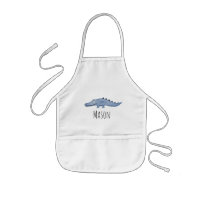 Cute Boy's Blue Watercolor Crocodile Safari Namn