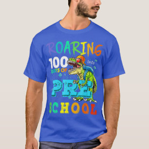 Cute Boys Dinosaur T-Rex Roaring in i 100 dagar T Shirt