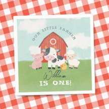 Cute Boys Farm Animal Cowboy Birthday