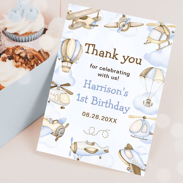 Cute Boy's flygplanstema Tack Kort (Skapare uppladdad)