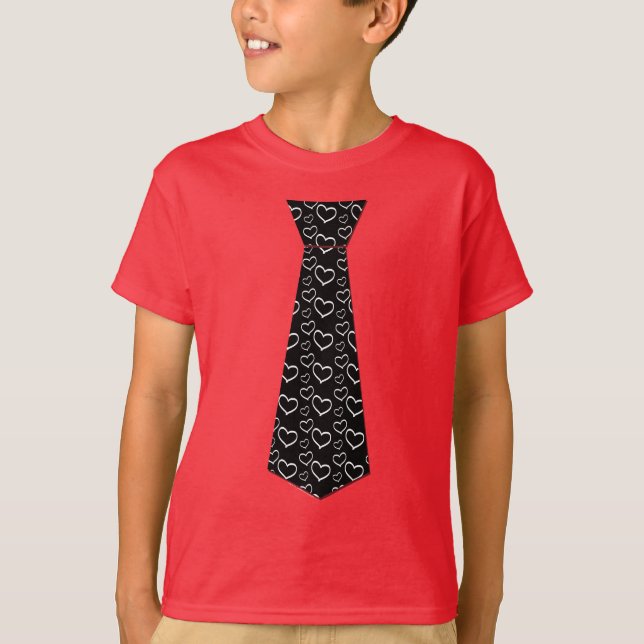 Cute Boys Heart Necktie Alla hjärtans dag T-shirt (Framsida)