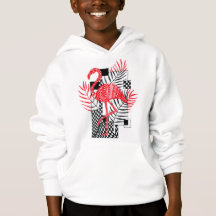 Cute boys hoodie med röd flamingo print