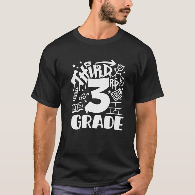 Cute Boys Kids 3Rd Third Grade Squad Crew Team Cla T Shirt (Framsida)