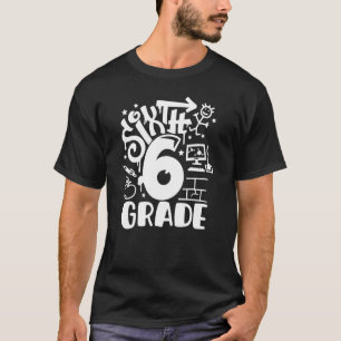Cute Boys Kids 6e:s sjätte Klass Square Crew Team T Shirt