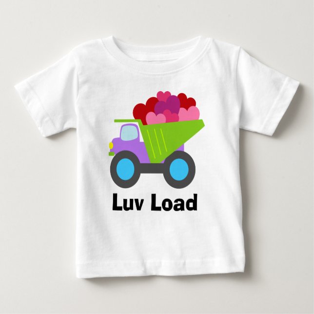 Cute Boys Lastbil Hearts T Shirt (Framsida)