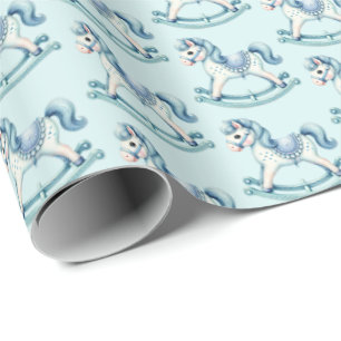 Cute boys rockar häst i mönster presentpapper