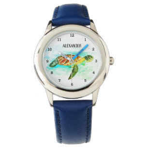 Cute Boys Rosa Sea Turtle Animal Kids Armbandsur