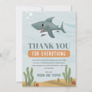 Cute Boys Shark Baby Shower Tack Kort