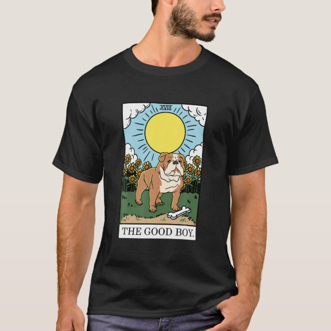 Cute Bra Boy Bulldog Aesthetic Tarot Card-Valp T Shirt (Framsida)