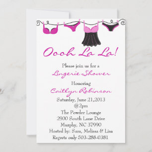 Cute Bra/Lingerie Inbjudningskort för möhippan