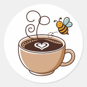 Cute Bra Morgonkaffe Runt Klistermärke