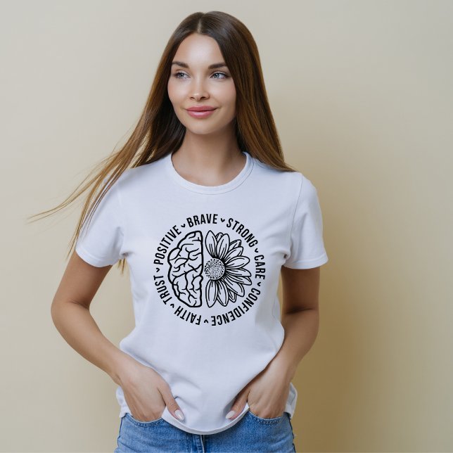 Cute Brain Flower Mental Health Professionell T Shirt (Skapare uppladdad)