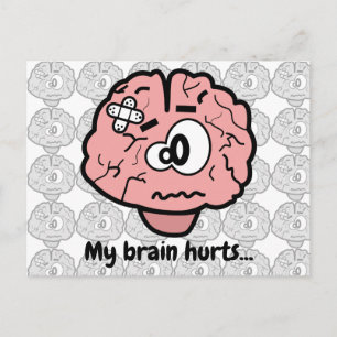Cute Brain Injury Psychology Neurology Tecknad Vykort