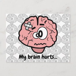 Cute Brain Injury Psychology Neurology Tecknad Vykort