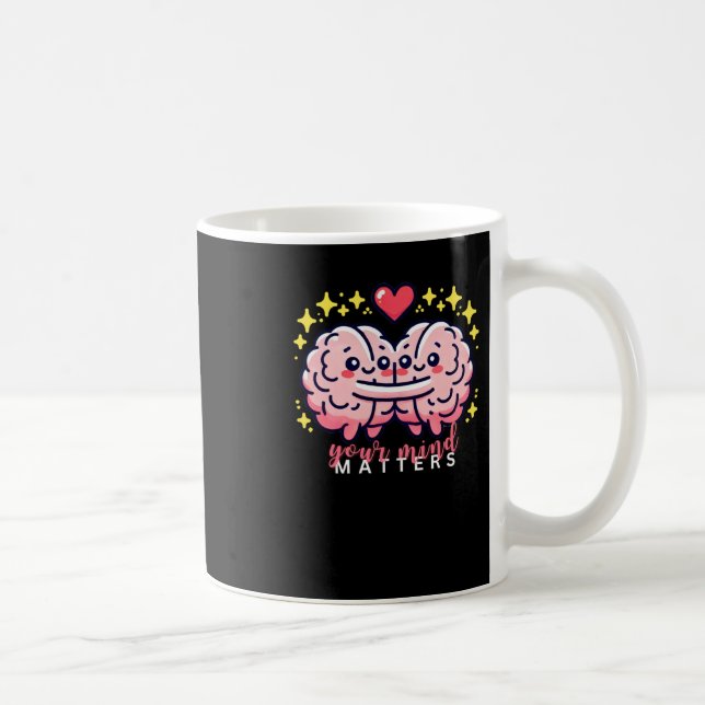 Cute Brain med hjärtklapp Kaffemugg (Höger)