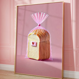 Cute Bread Wall Art, Toast Älskare art, Kitchen Poster