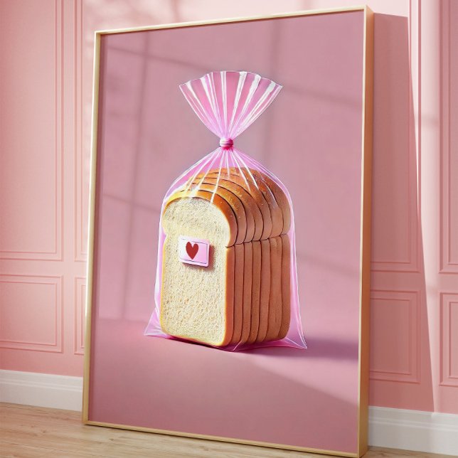 Cute Bread Wall Art, Toast Älskare art, Kitchen Poster (Toast art)