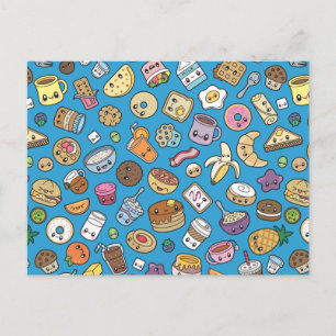 Cute Breakfast Food Vykort