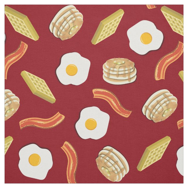 Cute Breakfast Kids Bacon Eggs Pancakes Waffare Tyg (Provkarta)