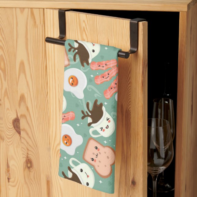 Cute Breakfast Mönster Kökshandduk (Thirds Fold)