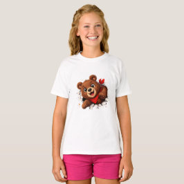 Cute Breakthrough Bear – Funny Front & Back  T Shirt