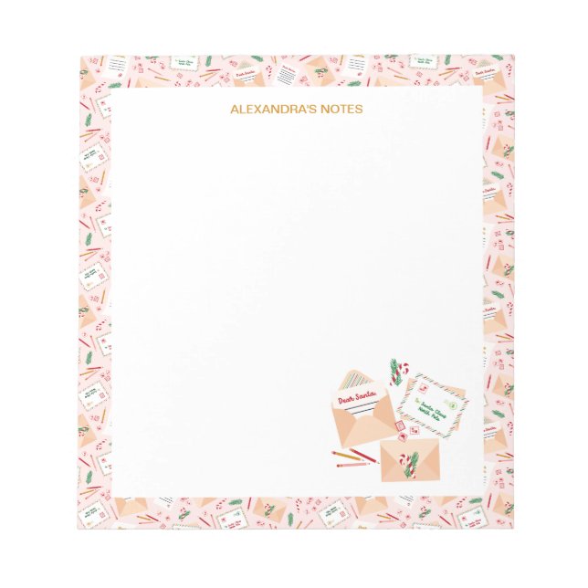 Cute Brev till jultomten Mönster Anteckningsblock (Framsida)