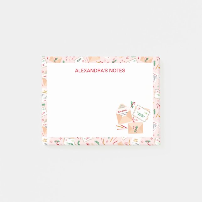 Cute Brev till jultomten Mönster Post-it Block (Framsida)