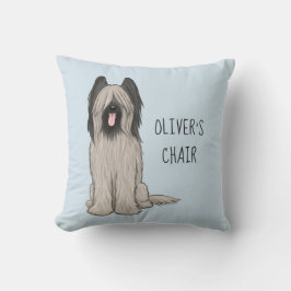 Cute Briard med Anpassningsbar Text Kudde