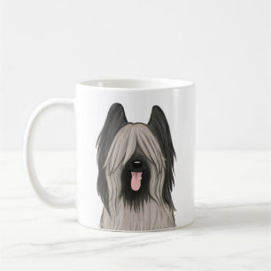 Cute Briard Tecknad hund Djurälskare Kaffemugg